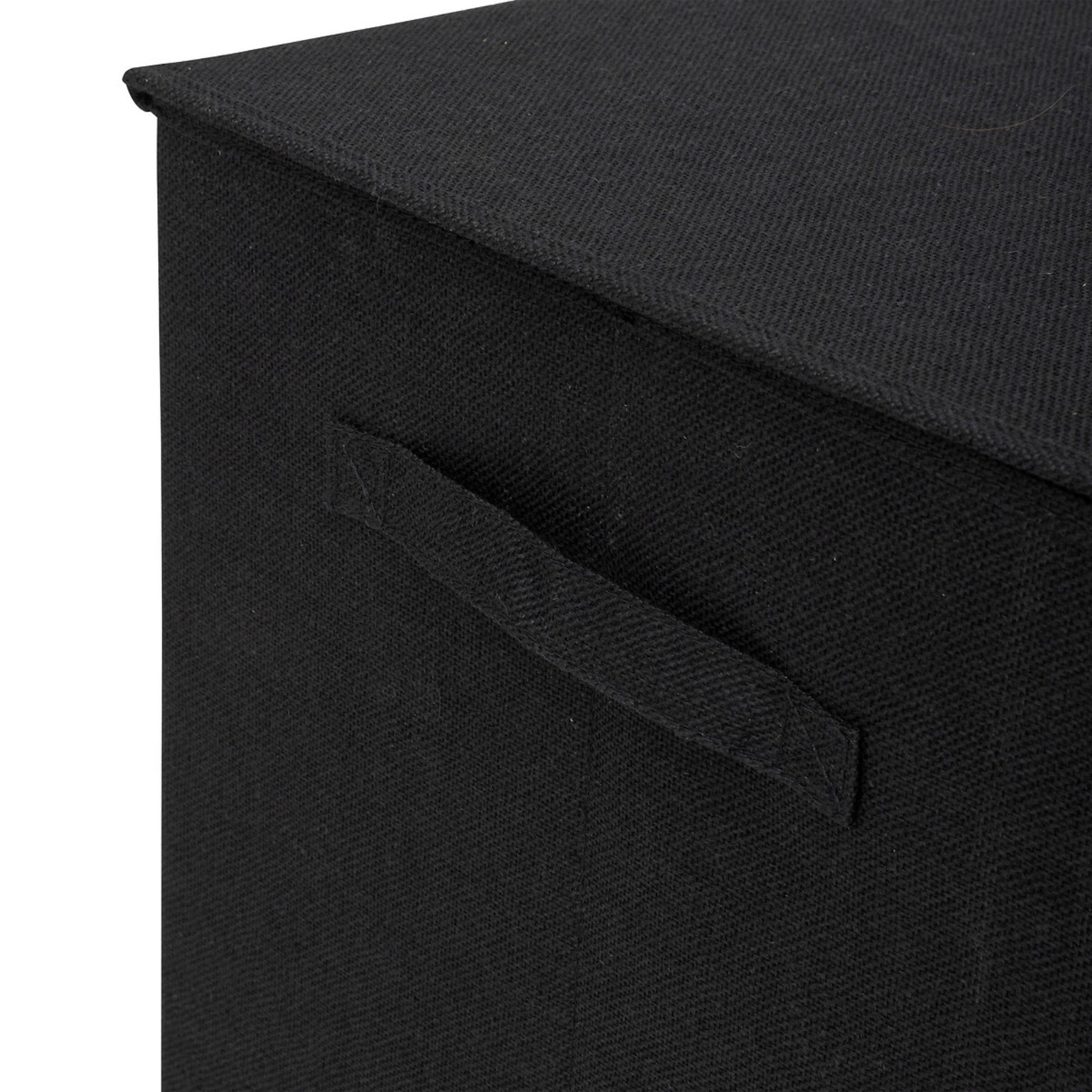 Cesta De Ropa Colors 74l Mdf Y Poliéster Negro Kohl_2