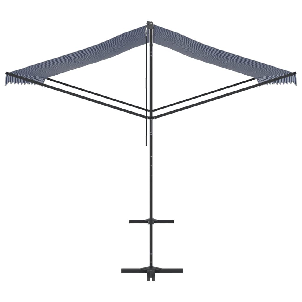 Vidaxl Toldo De Pie Tela Y Acero Azul Y Blanco 300x300 Cm_3
