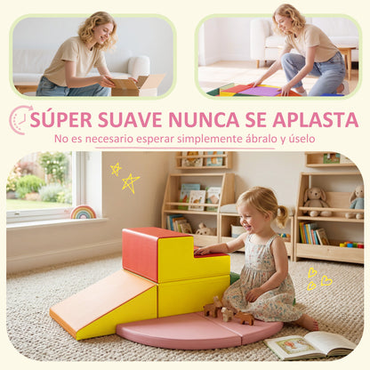 Homcom Juego De 6 Bloques De Espuma Para Niños De 12-36 Meses 150x100x24 Cm_4