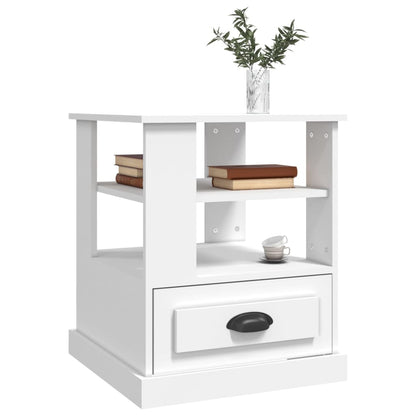 Mesa Auxiliar Madera Contrachapada Blanco 50x50x60 Cm_2