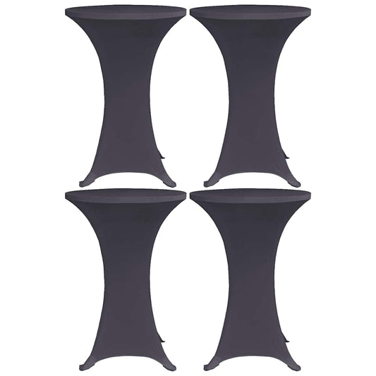 Vidaxl Funda Elástica Para Mesa 4 Unidades 80 Cm Gris Antracita_0