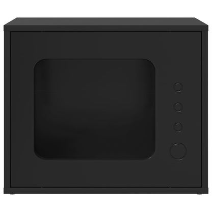 Casa Para Gatos Negro 51 X 30 X 42,5 Cm Madera De Ingeniería_4
