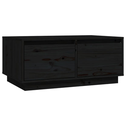 Mesa De Centro De Madera Maciza De Pino Negro 80x50x35 Cm_0