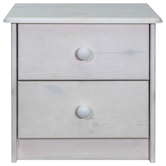 Mesita De Noche De Madera Maciza De Pino 43x34x40 Cm_0