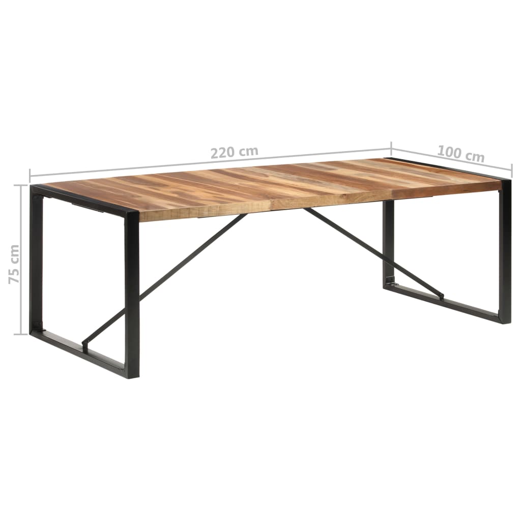 Mesa De Comedor Madera Maciza Y Acabado Sheesham 220x100x75 Cm_4