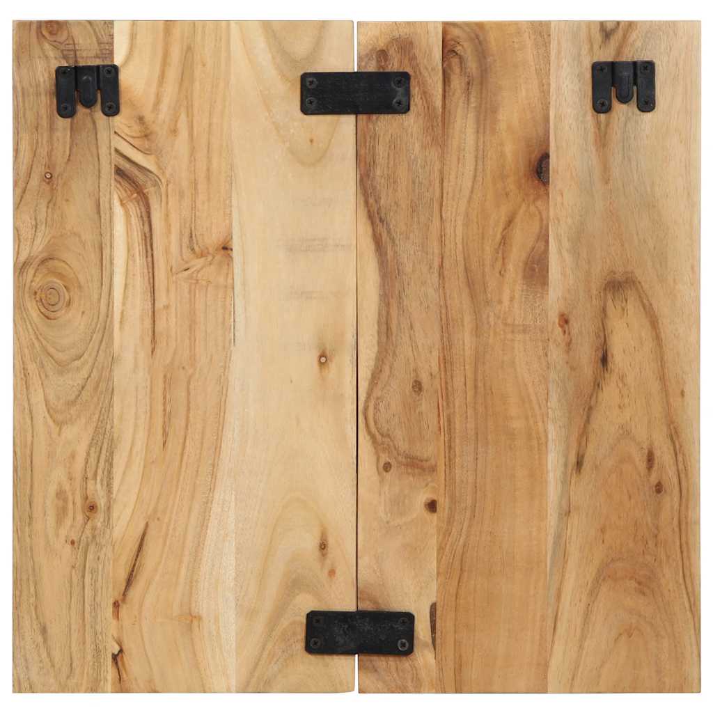 Mesita De Noche Madera Maciza De Acacia 50x27x50 Cm_2