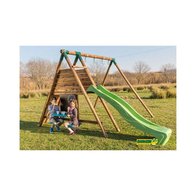 Parque Infantil Masgames Mauna Loa L (madera Redonda) Academy + Pared De Escalada._3