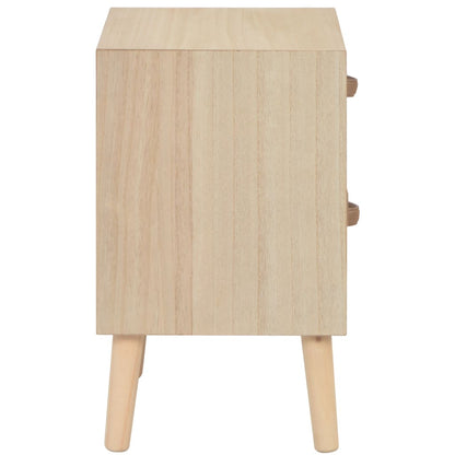 Mesita De Noche Con 2 Cajones Madera Maciza Pino 40x30x49,5 Cm_2