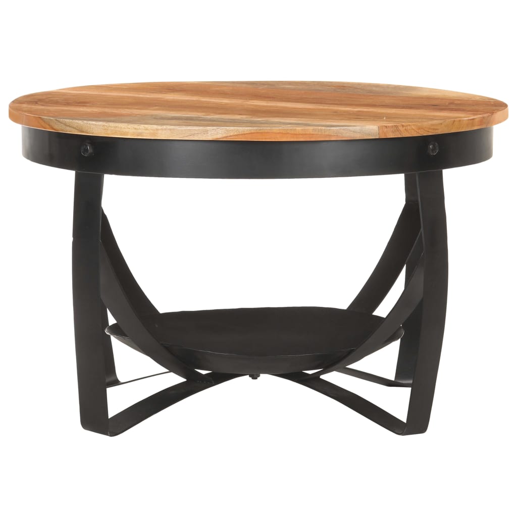 Mesa De Centro De Madera Maciza De Acacia Ø68x43 Cm_1