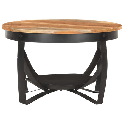 Mesa De Centro De Madera Maciza De Acacia Ø68x43 Cm_1