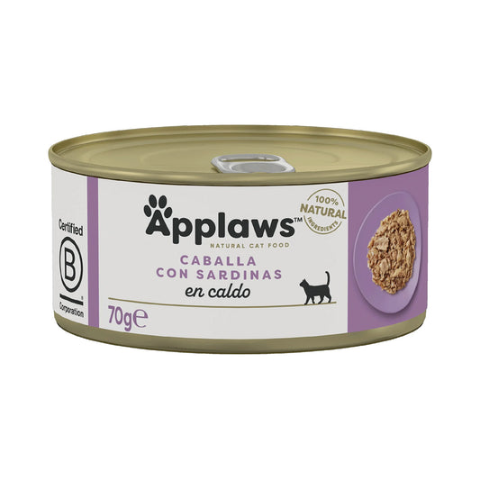 Comida húmeda para gatos natural Lata Caballa y sardina Applaws Cat 70 g