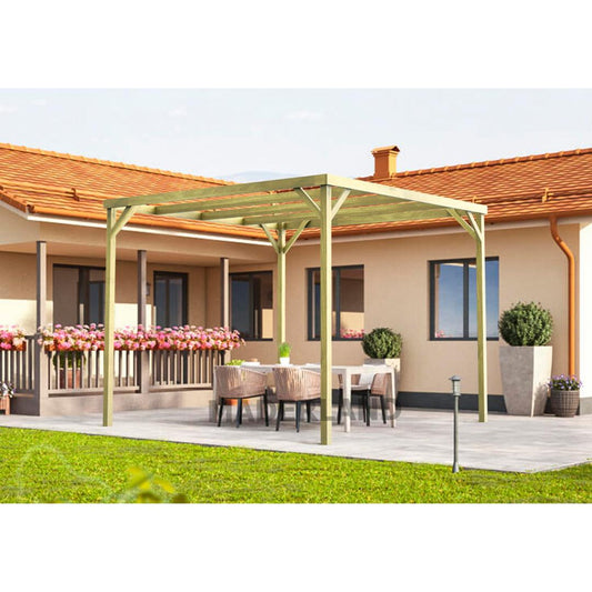 Pérgola de madera maciza Mataró Maderland 300x420 cm