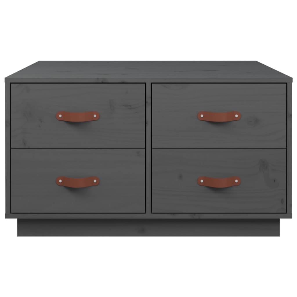 Mesa De Centro De Madera Maciza De Pino Gris 80x80x45 Cm_4