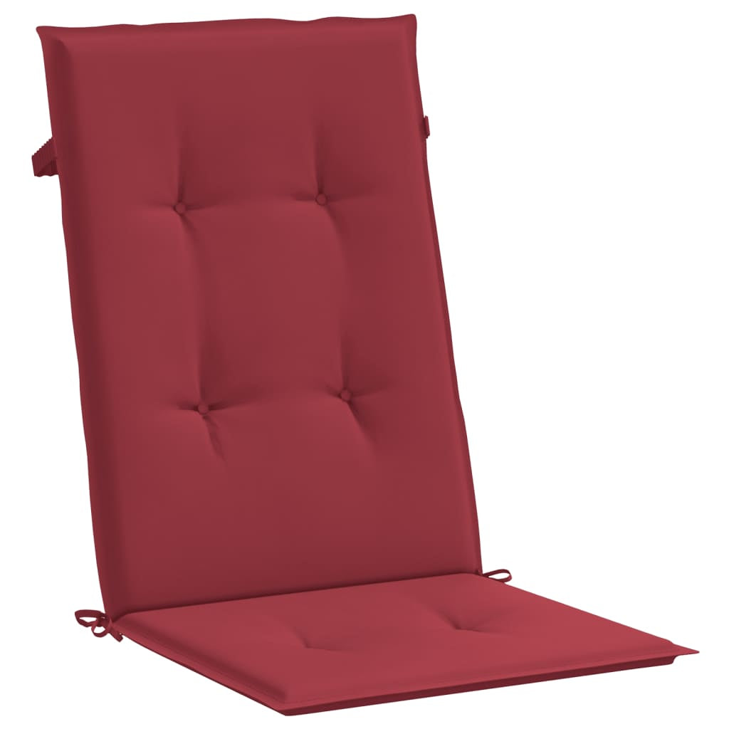 Vidaxl Cojín Silla De Jardín Respaldo Alto 6 Uds Tela Rojo 120x50x3 Cm_3