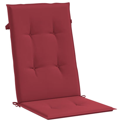 Vidaxl Cojín Silla De Jardín Respaldo Alto 6 Uds Tela Rojo 120x50x3 Cm_3