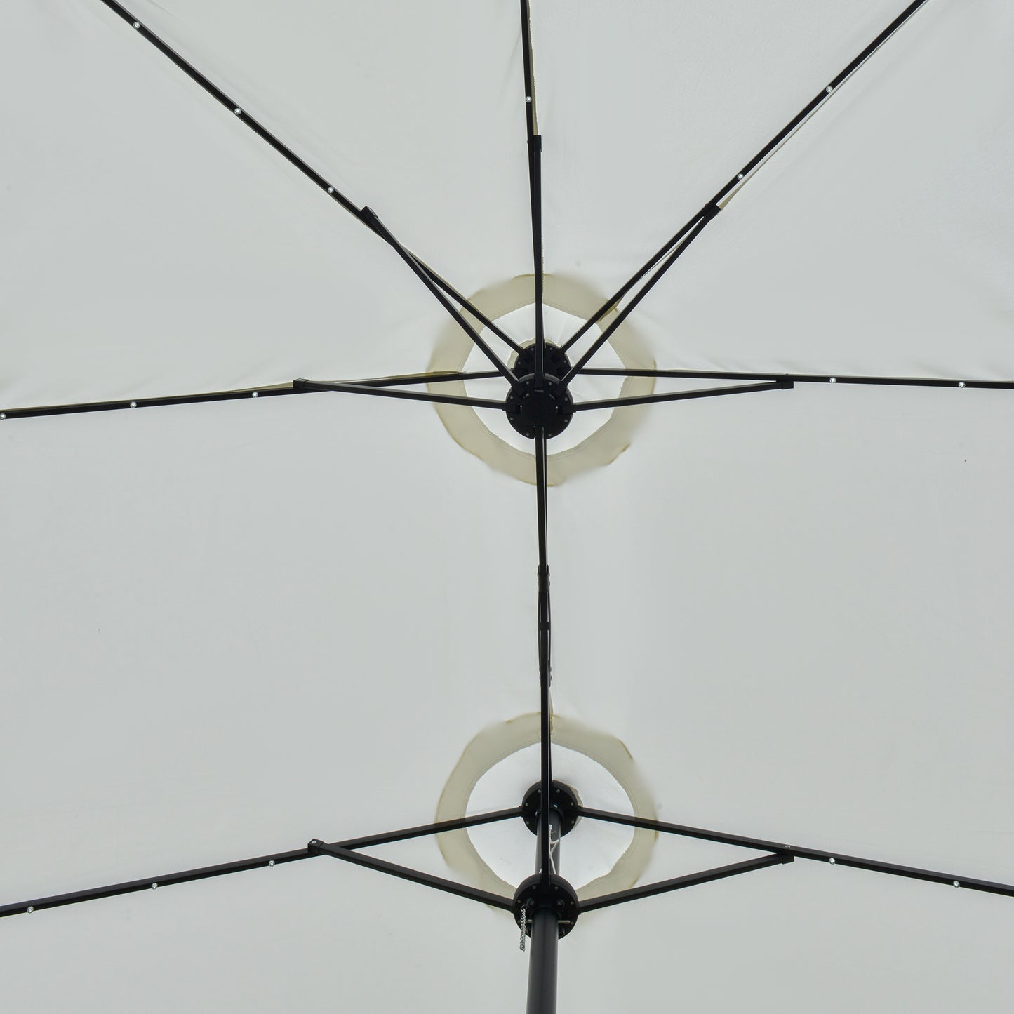 Outsunny Sombrilla Doble De Jardín Con 48 Luces Led Solar 450x265x240 Cm Crema_4