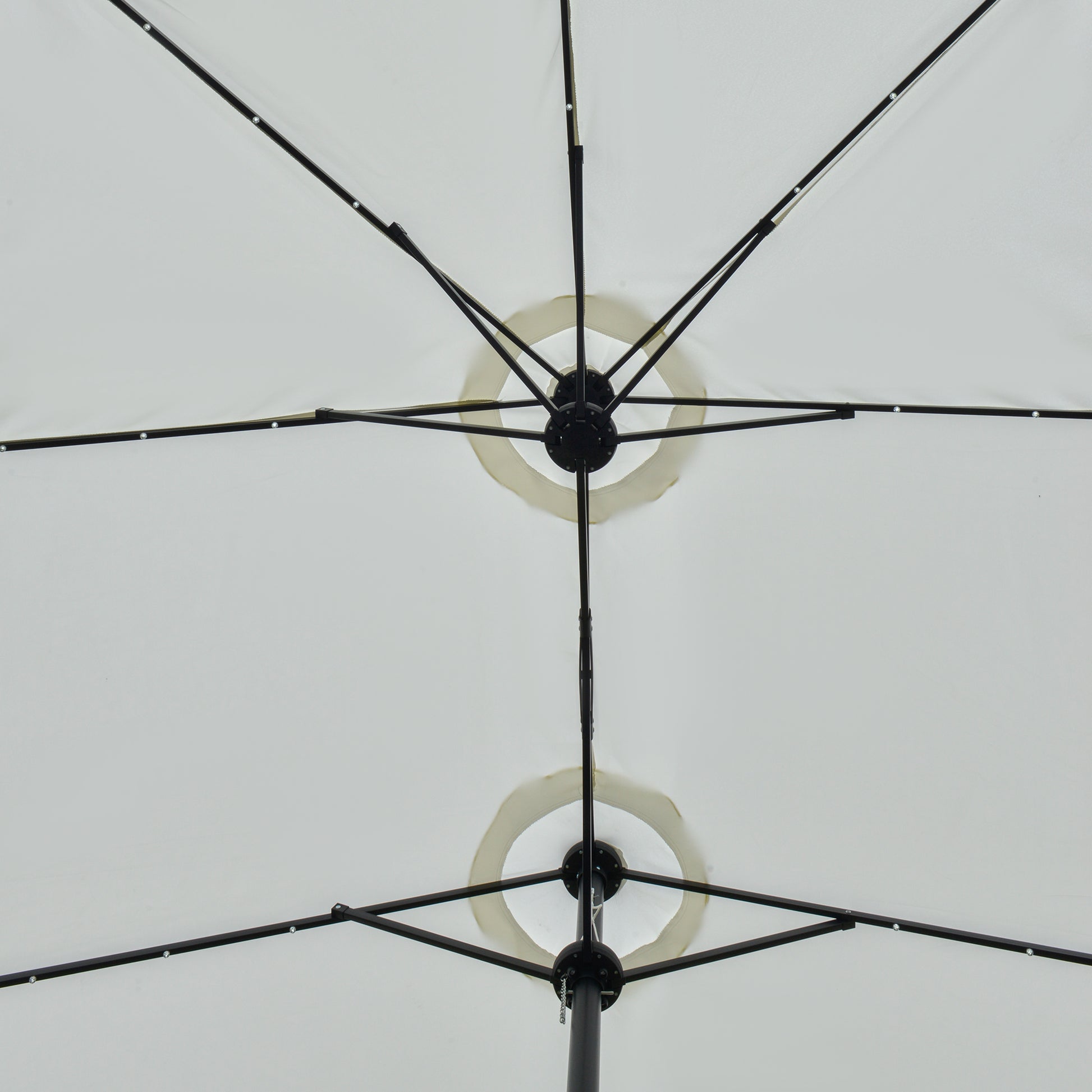 Outsunny Sombrilla Doble De Jardín Con 48 Luces Led Solar 450x265x240 Cm Crema_4