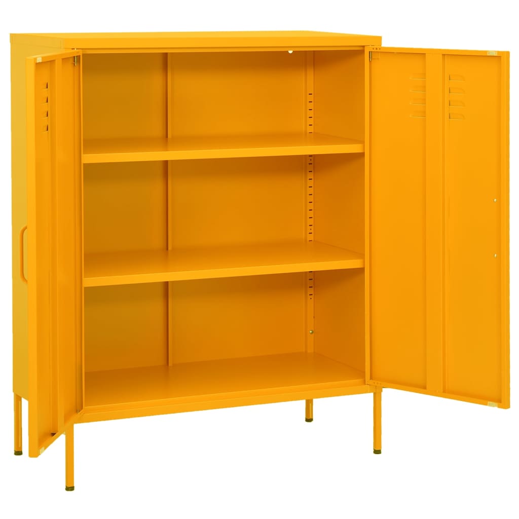Armario De Almacenamiento Acero Amarillo Mostaza 80x35x101,5 Cm_1