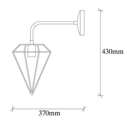Aplique De Pared, Metal , Oro, 20x37x43, Casquillo E 27 Max 40 W_1