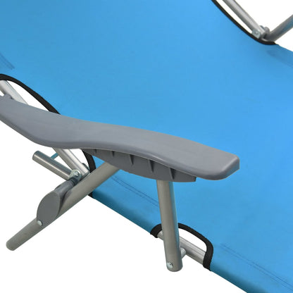 Tumbona Con Toldo De Acero Acero Azul_5