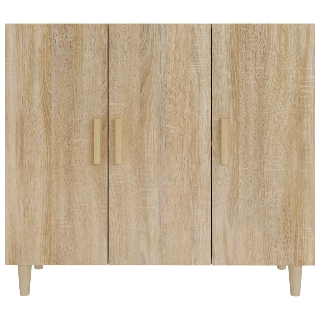 Aparador De Madera De Ingeniería Roble Sonoma 90x34x80 Cm / Vetonek_5