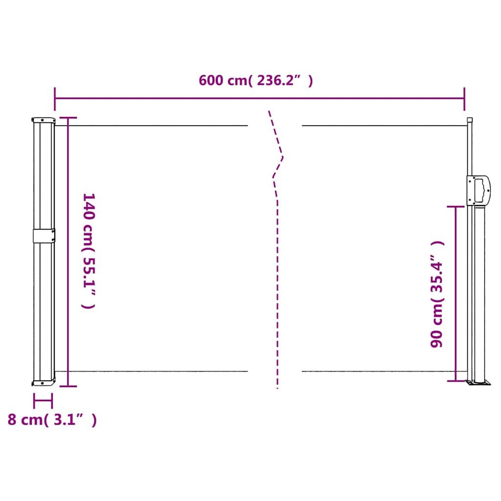 Vidaxl Toldo Lateral Retráctil Antracita 140x600 Cm_2