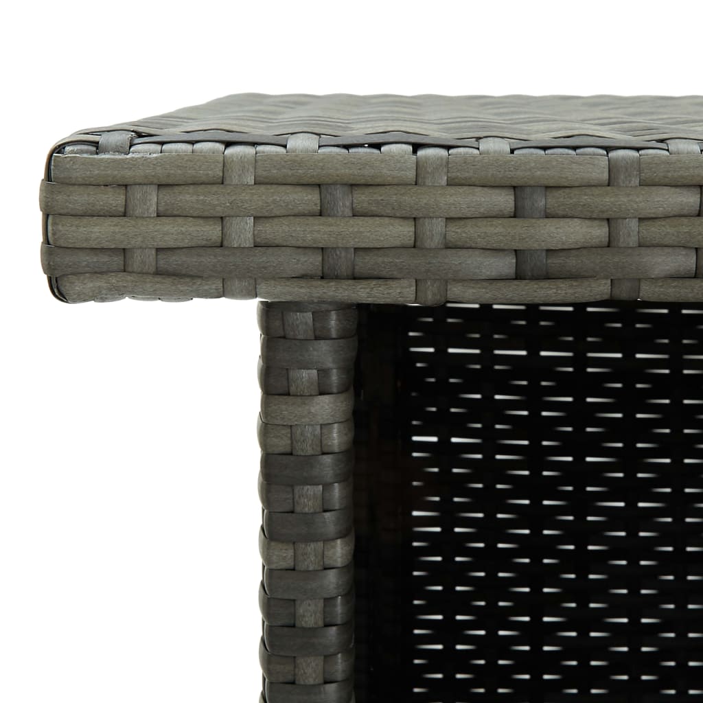 Mesa Alta De Bar De Esquina Ratán Sintético Gris 100x50x105 Cm_4