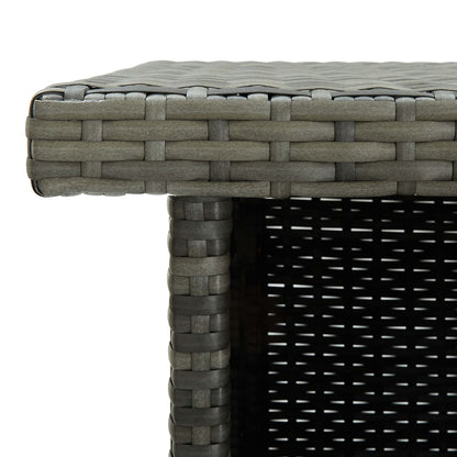 Mesa Alta De Bar De Esquina Ratán Sintético Gris 100x50x105 Cm_4