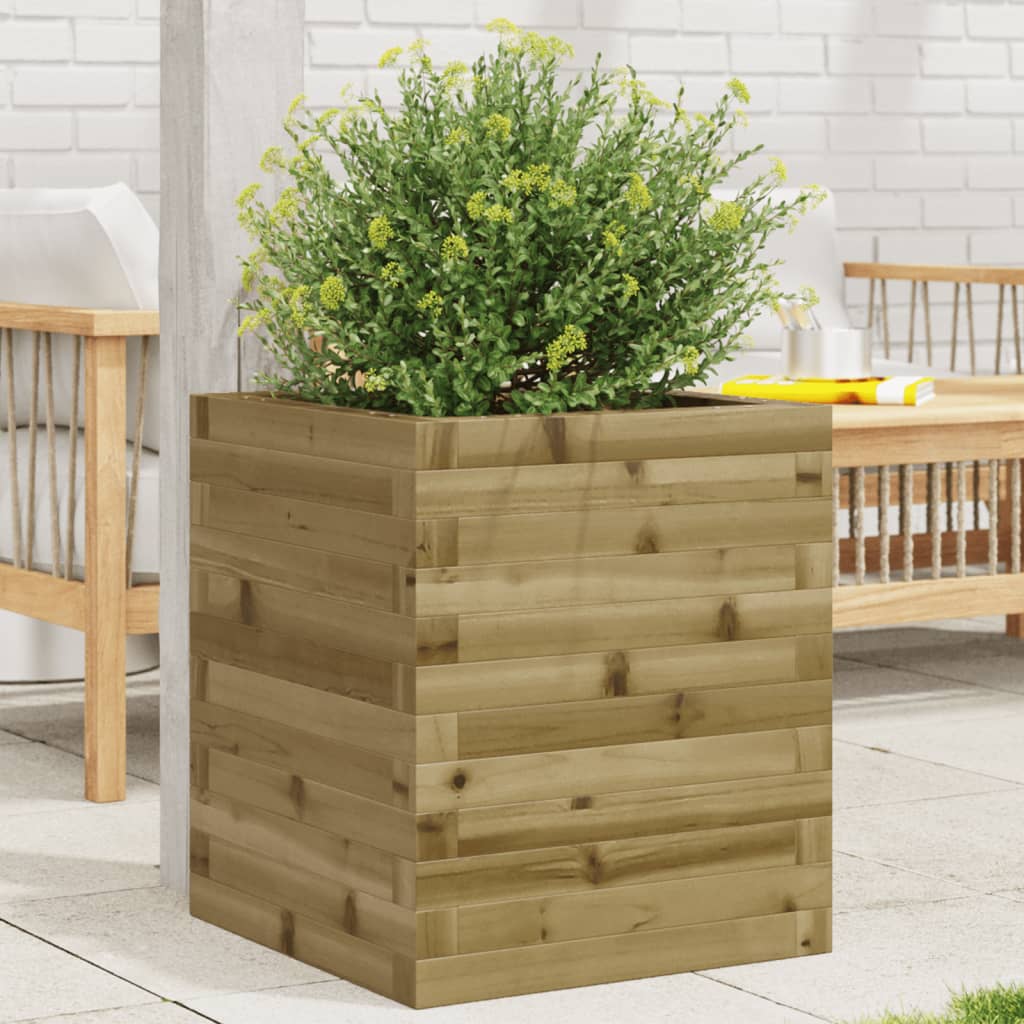 Jardinera De Madera De Pino Impregnada 40x40x46 Cm_1