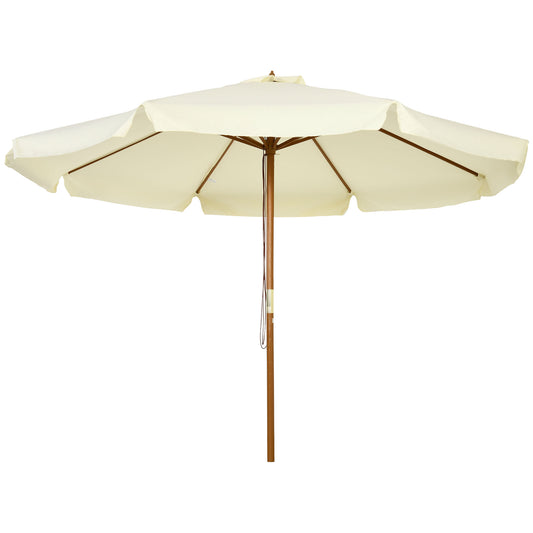 Sombrilla De Jardín Ø325x250 Cm Con Sistema De Polea Techo De Ventilación Crema_0