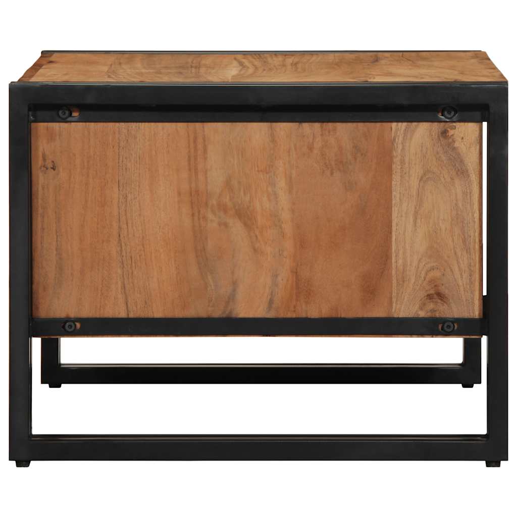 Mesa De Centro Madera Maciza De Acacia 70x50x38 Cm_3