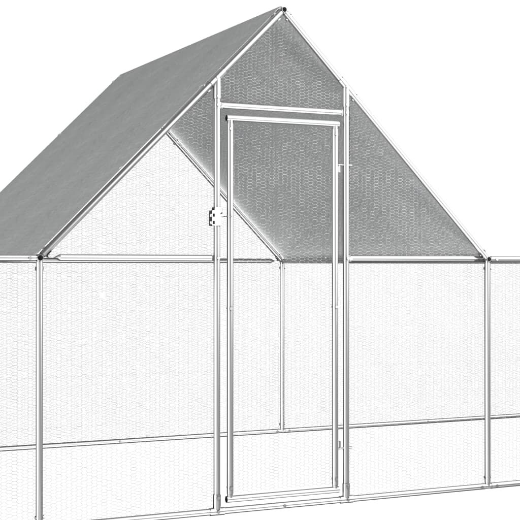 Vidaxl Gallinero Acero Galvanizado 14x2x2 M_3