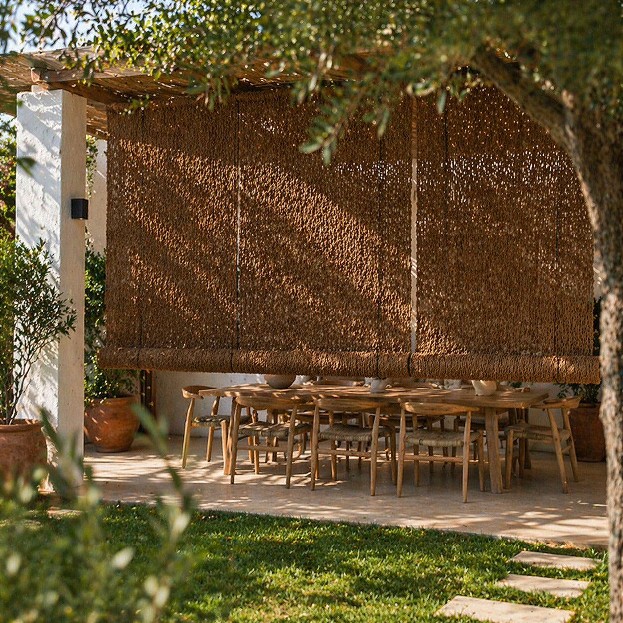 Persiana Coco Natural 1,40/1,5x2,40 M 100% Ocultación Exterior Terraza Jardín_2