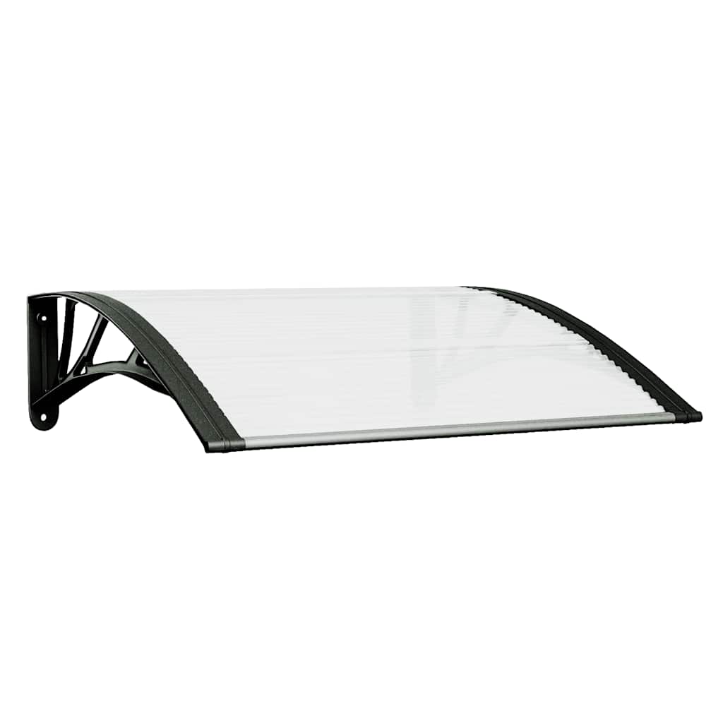 Marquesina Puerta Policarbonato Negro Y Transparente 80x75 Cm_0