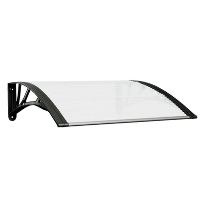 Marquesina Puerta Policarbonato Negro Y Transparente 80x75 Cm_0