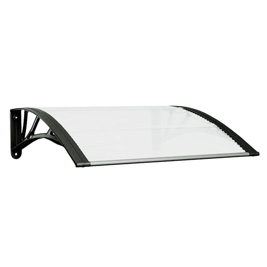 Marquesina Puerta Policarbonato Negro Y Transparente 80x75 Cm_0