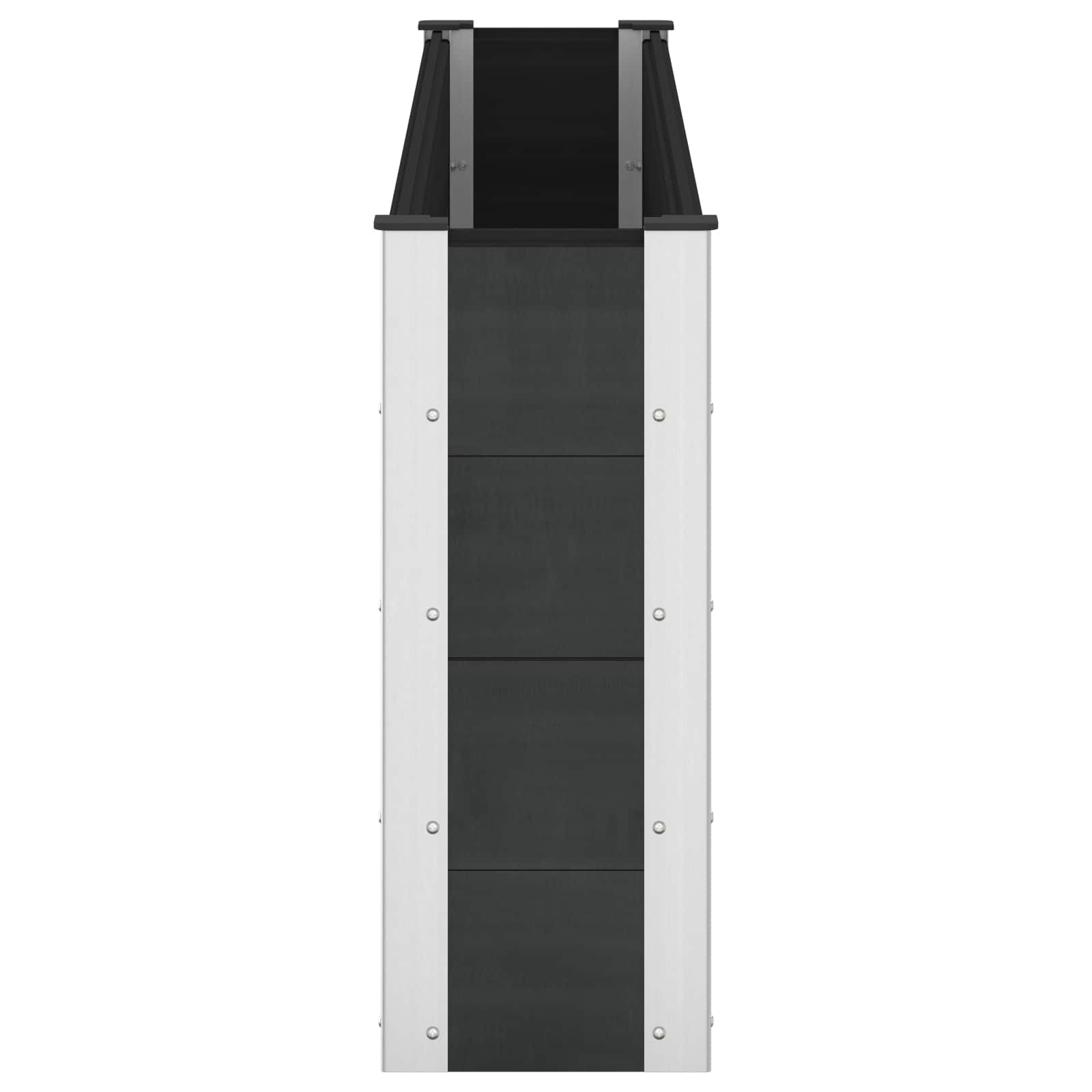Arriate Elevado Negro 200 X 30 X 72 Cm Wpc Y Aluminio_2