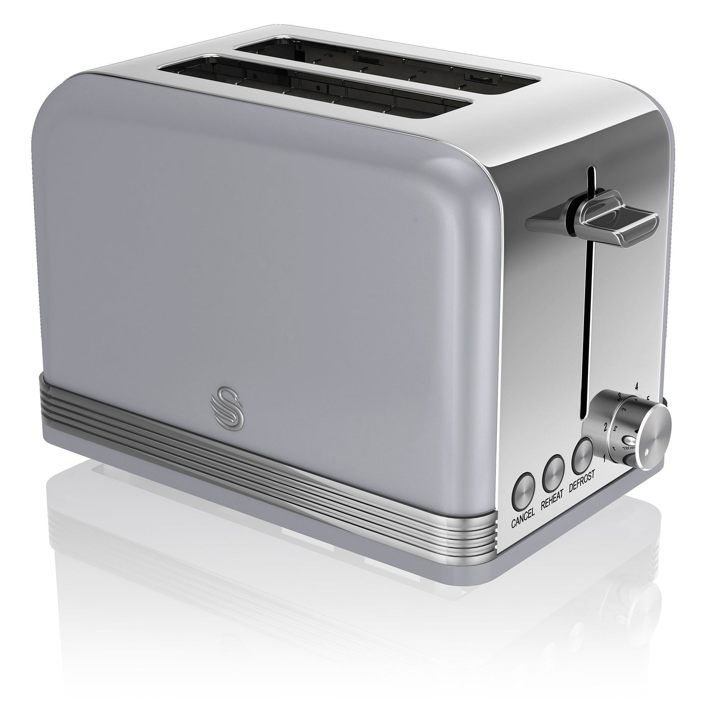 Swan Retro Set Desayuno Hervidor De Agua 1,8 L Inalámbrico, Tostadora 2 Rebanadas Anchas, Vintage, Stp7050grneu, Gris_4