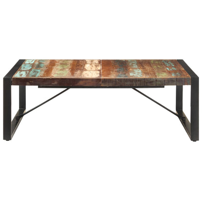 Mesa De Centro De Madera Maciza Reciclada 120x120x40 Cm_0
