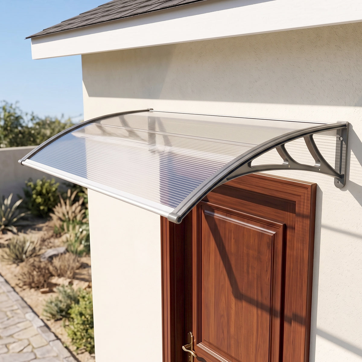 Outsunny Tejadillo De Protección 110x60 Cm Para Puertas Y Ventanas Transparente_1