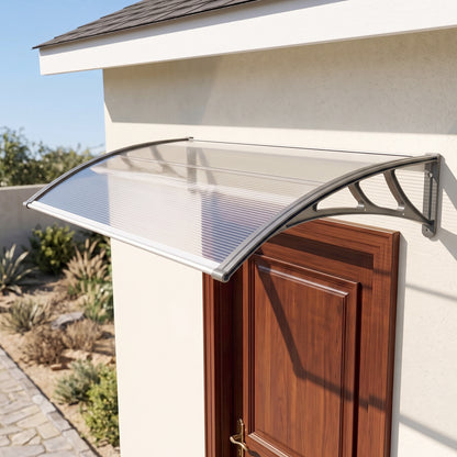 Outsunny Tejadillo De Protección 110x60 Cm Para Puertas Y Ventanas Transparente_1