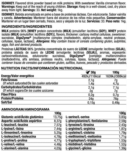Isowhey - 1kg - Vainilla Canela - Proteína De Aislado De Suero Isolate - Quamtrax_5