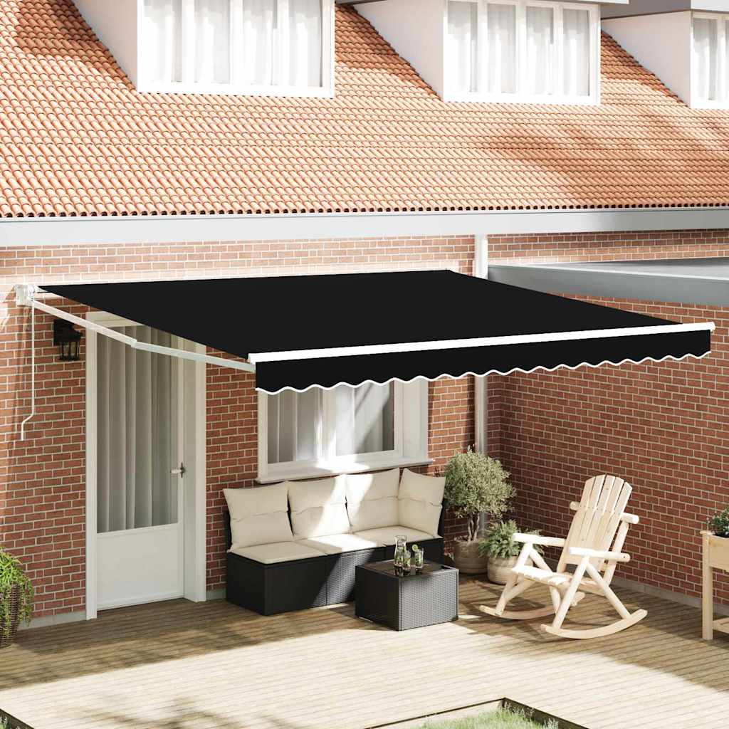 Toldo Negro 400 X 300 Cm Poliéster Y Metal_1