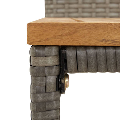 Taburetes Altos 4 Uds Madera De Acacia Y Ratán Sintético Gris_5