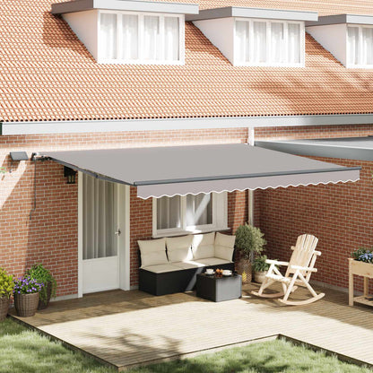 Toldo Retráctil Gris Claro 450 X 300 Cm Tela Y Aluminio_1