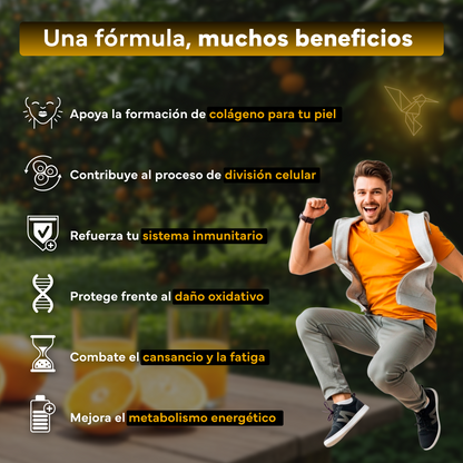Pack 2x Vitamina C Con Zinc, Bioflavonoides Y Rosa Mosqueta De Sevens Nutrition. Refuerzo Del Sistema Inmunológico_2