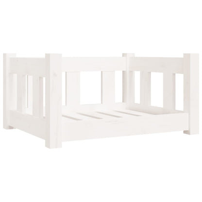 Vidaxl Cama Para Perros Madera Maciza De Pino Blanca 55,5x45,5x28 Cm_0