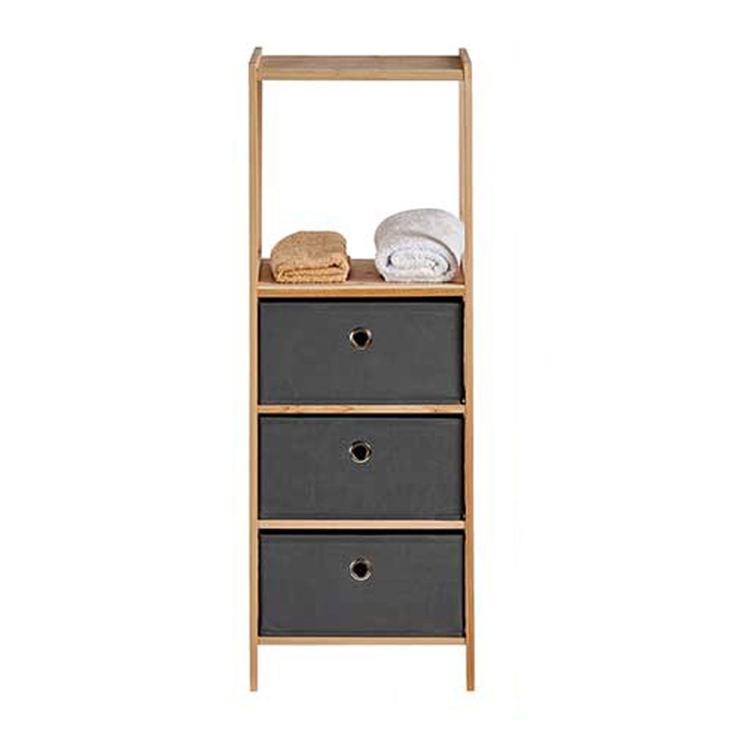 Estantería 2 Baldas + 3 Cajones Gris - Colección Kipit_4