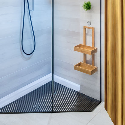 Wellhome - Organizador Con 2 Bandejas De Ducha Bambú