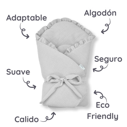 Saco Entretiempo De Muselina Portabebé Grupo 0 Gris